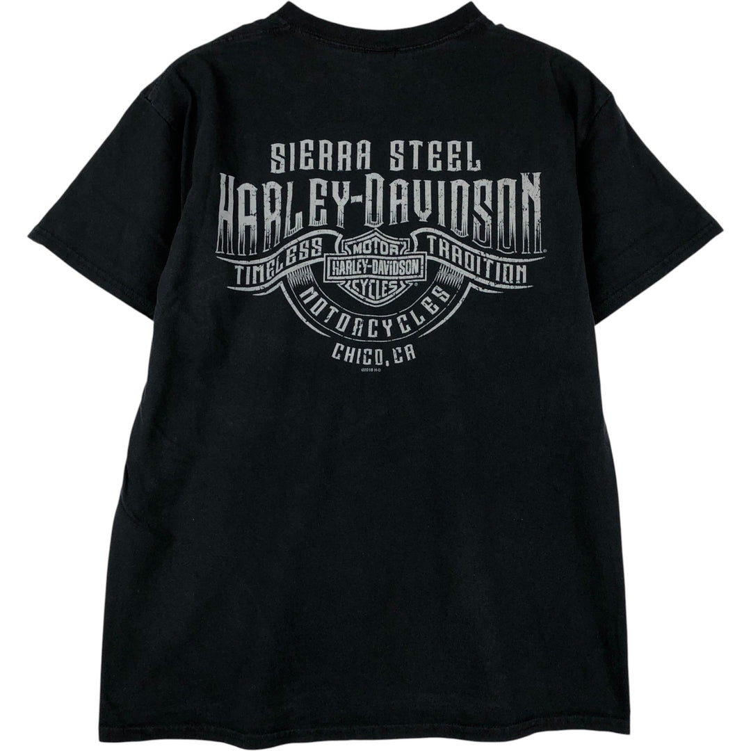 Harley-Davidson Motorcycle Bike T-shirt, Men's Size L cotton black type Vintage Second Hand