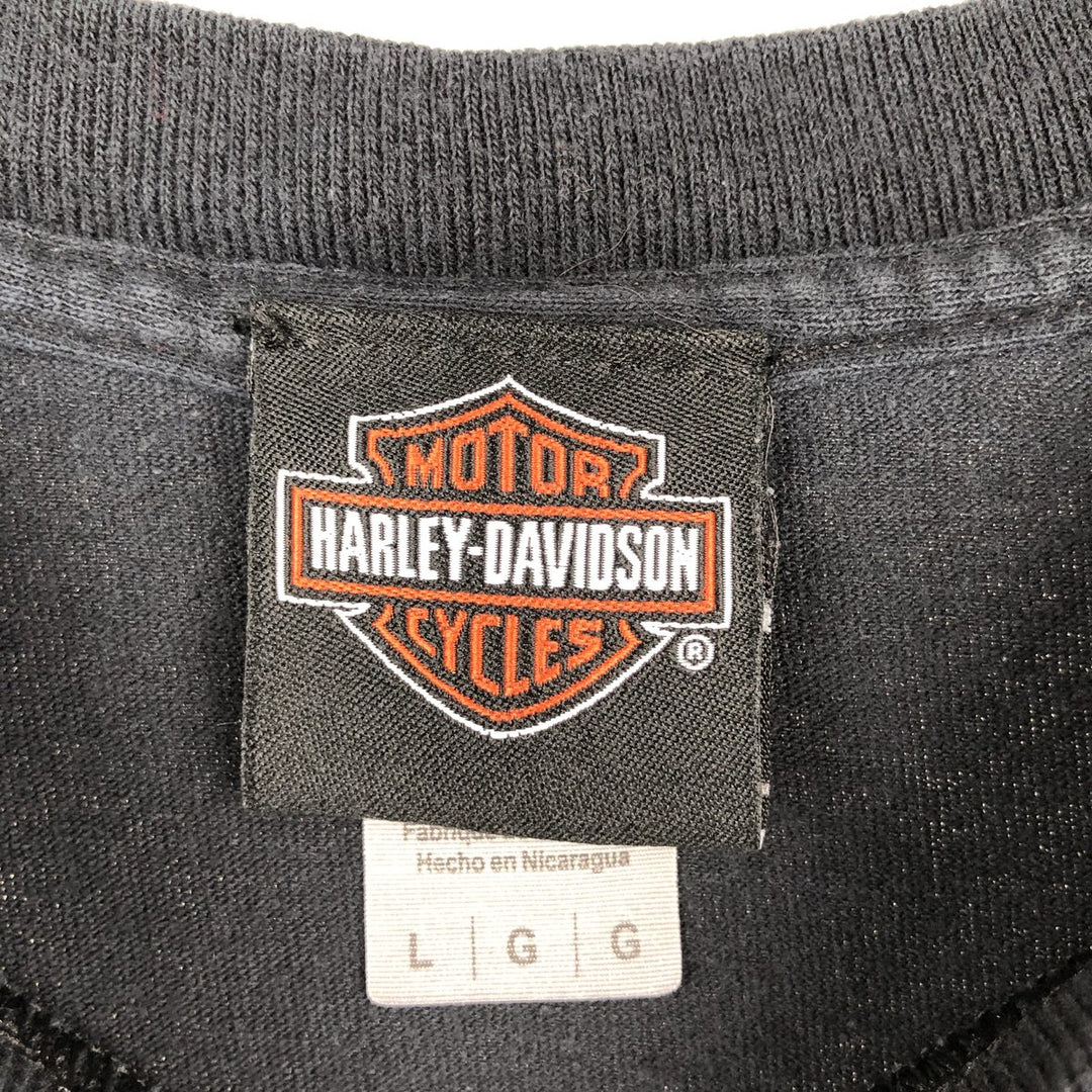 Harley-Davidson Motorcycle Bike T-shirt, Men's Size L cotton black type Vintage Second Hand