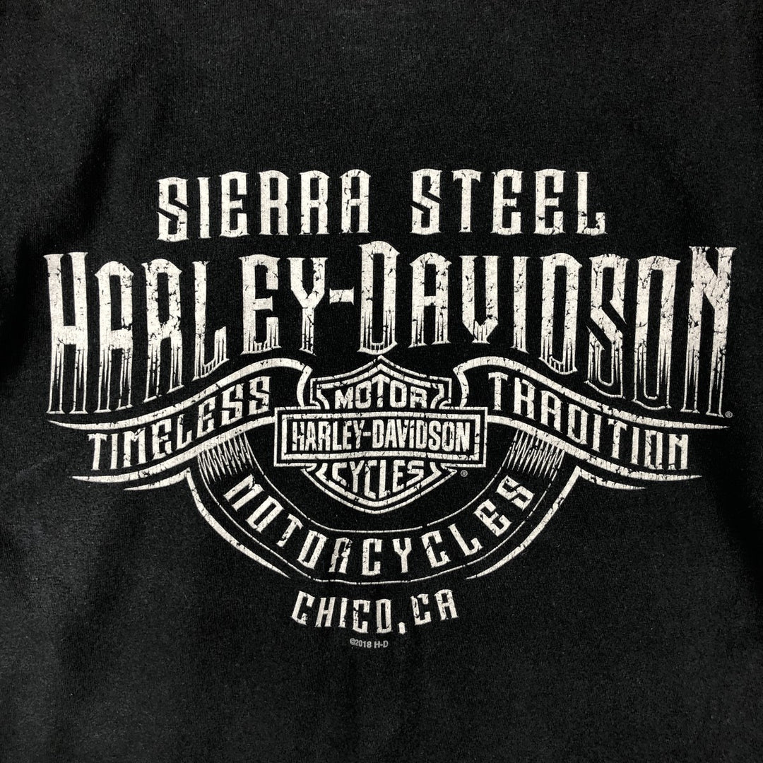 Harley-Davidson Motorcycle Bike T-shirt, Men's Size L cotton black type Vintage Second Hand