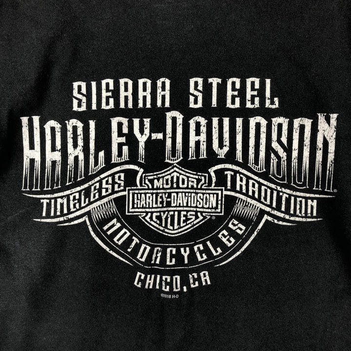 Harley-Davidson Motorcycle Bike T-shirt, Men's Size L cotton black type Vintage Second Hand