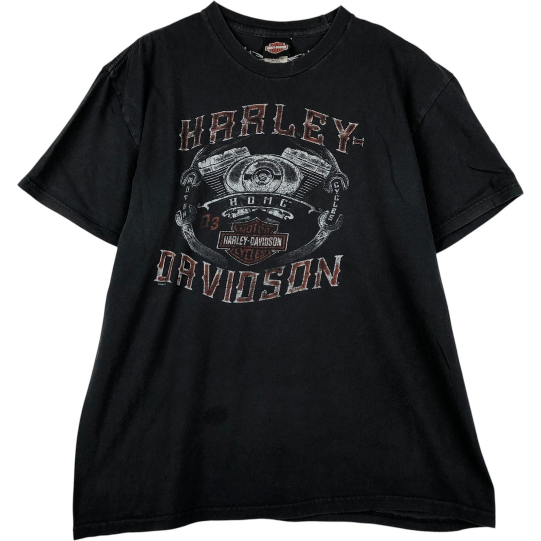 00'S Harley-Davidson Motorcycle Bike T-shirt Men's XL size cotton black type Vintage Second Hand