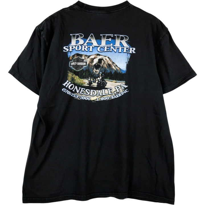00'S Harley-Davidson Motorcycle Bike T-shirt Men's XL size cotton black type Vintage Second Hand