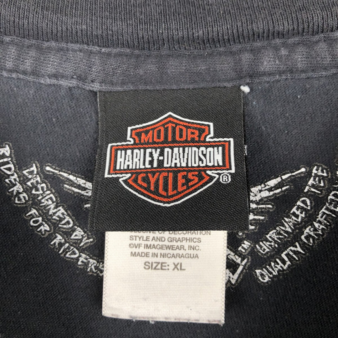 00'S Harley-Davidson Motorcycle Bike T-shirt Men's XL size cotton black type Vintage Second Hand