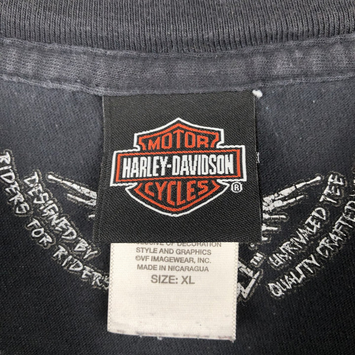 00'S Harley-Davidson Motorcycle Bike T-shirt Men's XL size cotton black type Vintage Second Hand