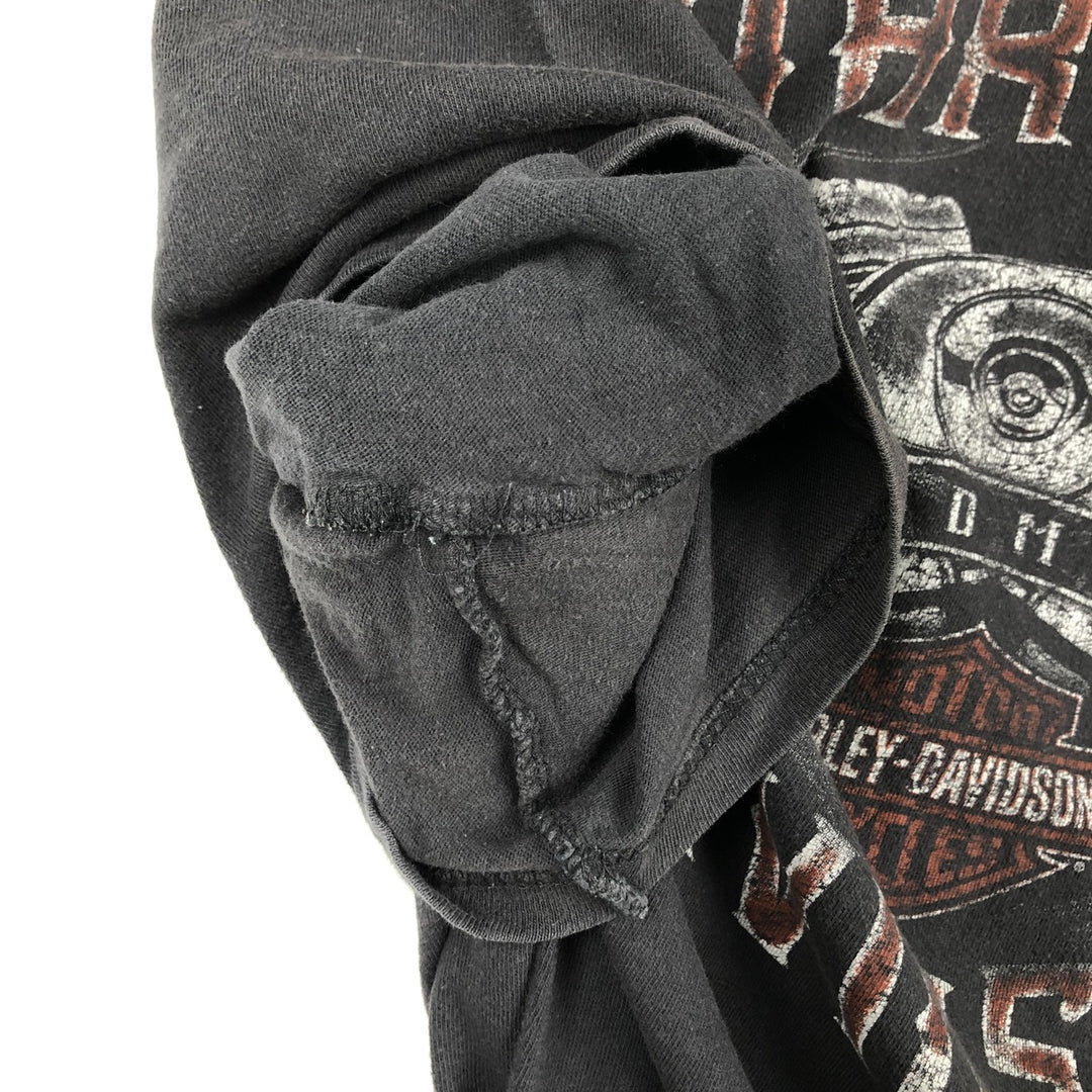00'S Harley-Davidson Motorcycle Bike T-shirt Men's XL size cotton black type Vintage Second Hand