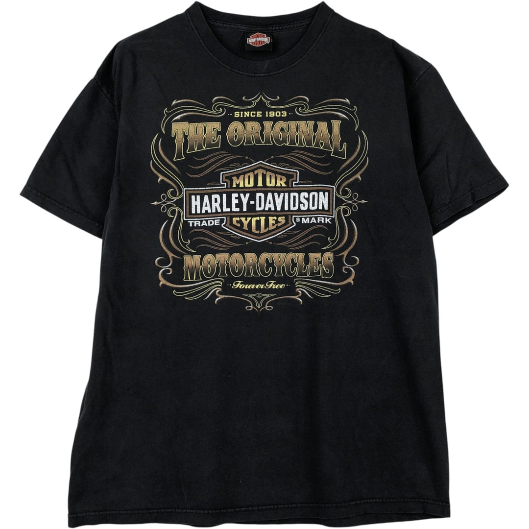 00'S Harley-Davidson Motorcycle Bike T-shirt Men's XL size unclear black type Vintage Second Hand