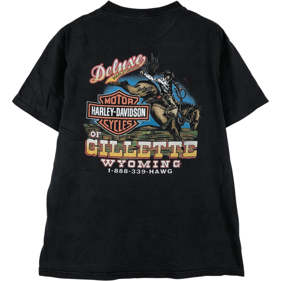 00'S Harley-Davidson Motorcycle Bike T-shirt Men's XL size unclear black type Vintage Second Hand