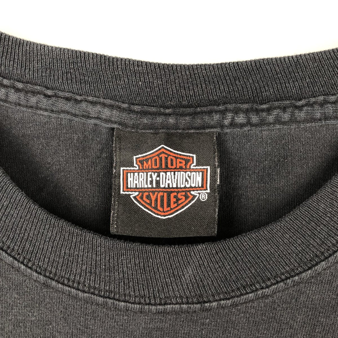 00'S Harley-Davidson Motorcycle Bike T-shirt Men's XL size unclear black type Vintage Second Hand
