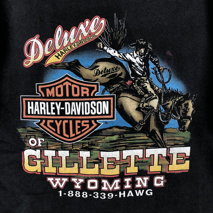00'S Harley-Davidson Motorcycle Bike T-shirt Men's XL size unclear black type Vintage Second Hand