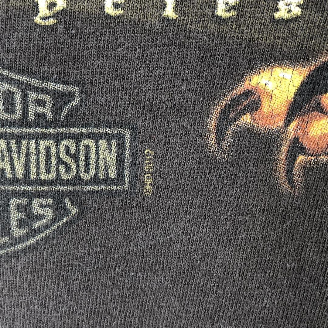 Harley-Davidson Eagle Pattern Motorcycle T-Shirt, Men's Size L (approx.) cotton brown type Vintage Second Hand