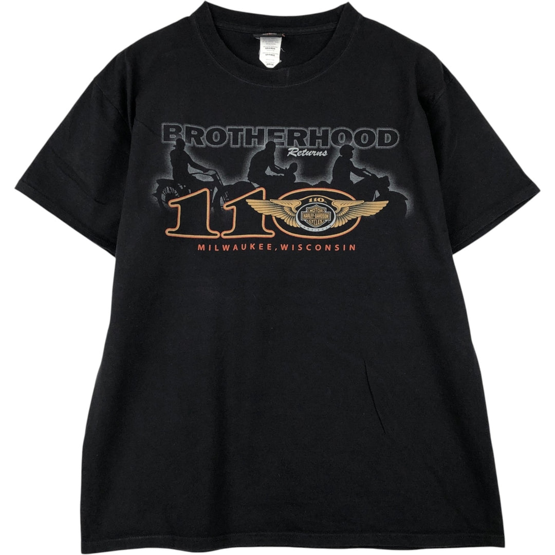 Harley-Davidson Motorcycle Bike T-shirt, Men's Size L cotton black type Vintage Second Hand
