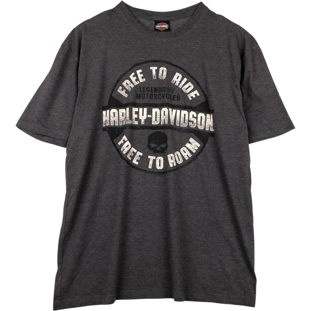 Harley-Davidson Skull Pattern Motorcycle Bike T-shirt Men's XL cotton gray type Vintage Second Hand