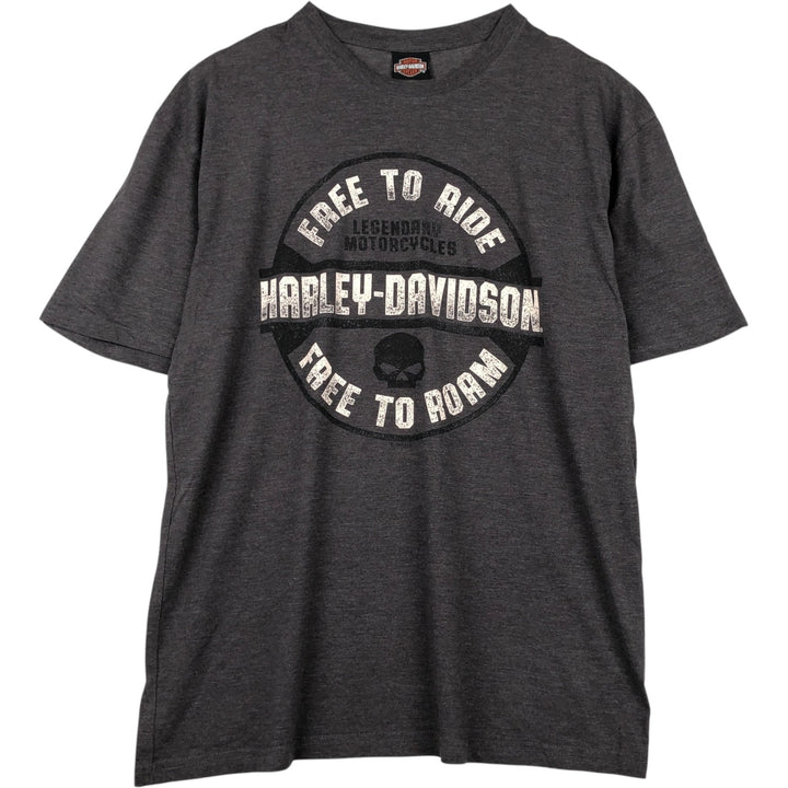 Harley-Davidson Skull Pattern Motorcycle Bike T-shirt Men's XL cotton gray type Vintage Second Hand