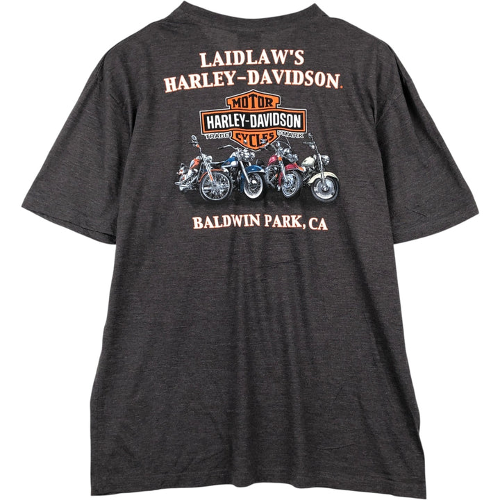 Harley-Davidson Skull Pattern Motorcycle Bike T-shirt Men's XL cotton gray type Vintage Second Hand