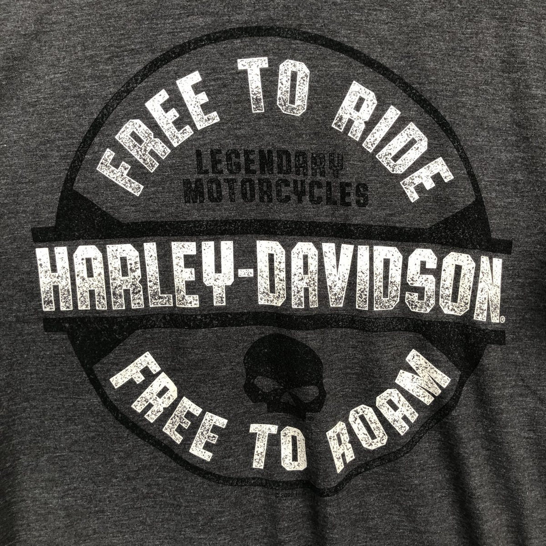 Harley-Davidson Skull Pattern Motorcycle Bike T-shirt Men's XL cotton gray type Vintage Second Hand