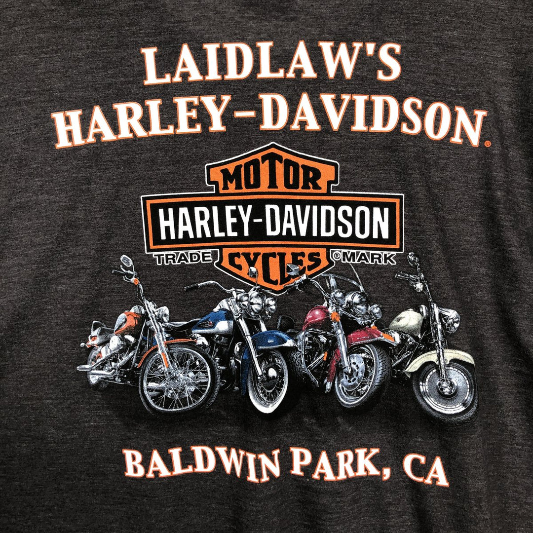Harley-Davidson Skull Pattern Motorcycle Bike T-shirt Men's XL cotton gray type Vintage Second Hand