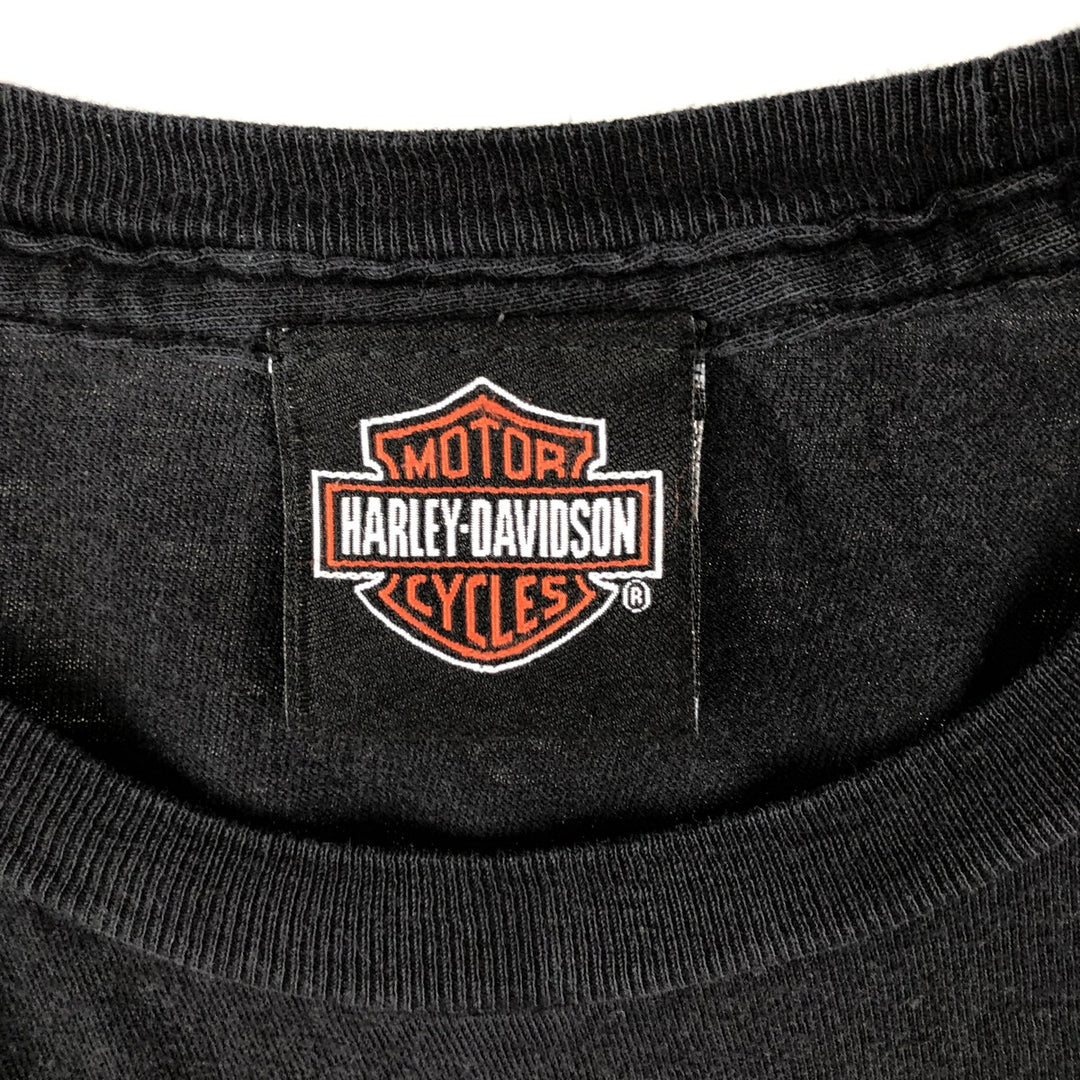 Harley-Davidson Eagle Pattern Motorcycle Bike T-shirt Men's L size cotton black type Vintage Second Hand