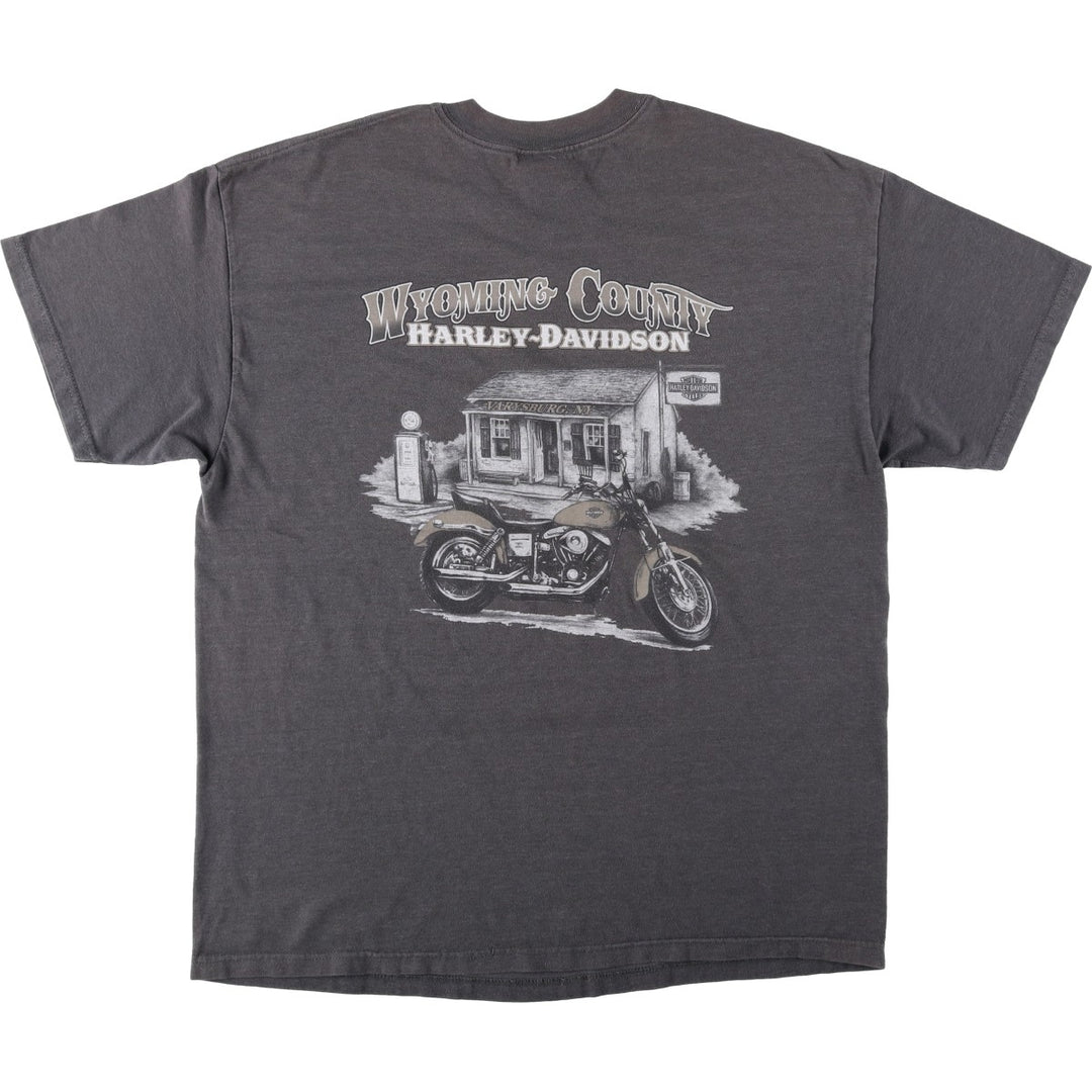 00'S Harley-Davidson Motorcycle Bike T-shirt Made in USA Men's XL cotton gray type Vintage Second Hand