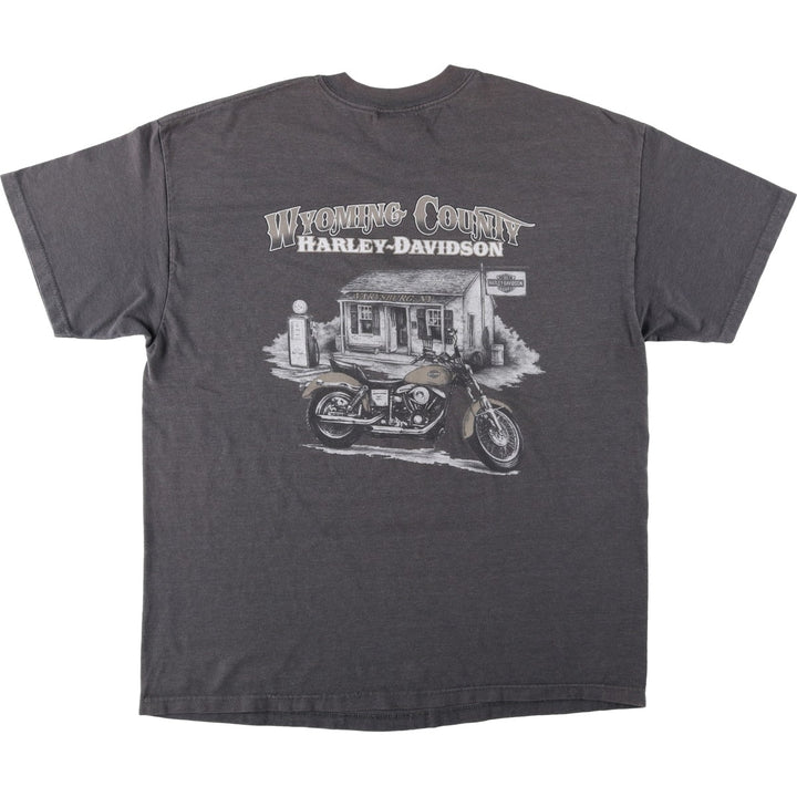 00'S Harley-Davidson Motorcycle Bike T-shirt Made in USA Men's XL cotton gray type Vintage Second Hand