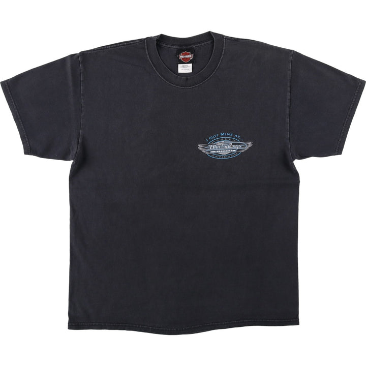 2000'S Harley-Davidson Motorcycle T-Shirt, Made in Mexico, Men's Size L (approx.), Double-Sided Print cotton black type Vintage Second Hand