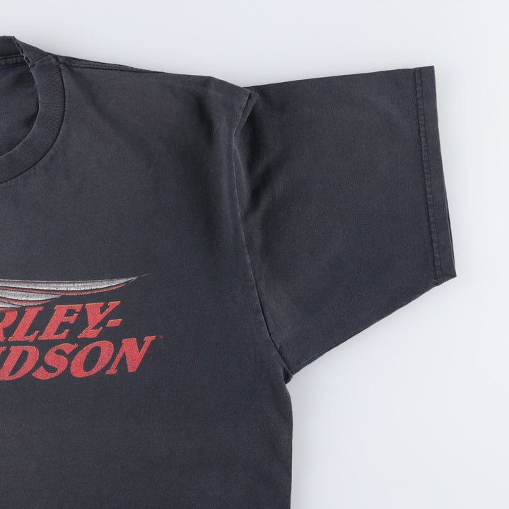 Harley-Davidson Eagle Pattern Motorcycle Bike T-shirt Made in USA Men's XL cotton black type Vintage Second Hand