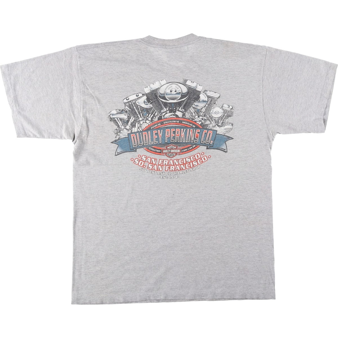 Harley-Davidson Motorcycle Bike T-shirt, Men's XL size unclear gray type Vintage Second Hand