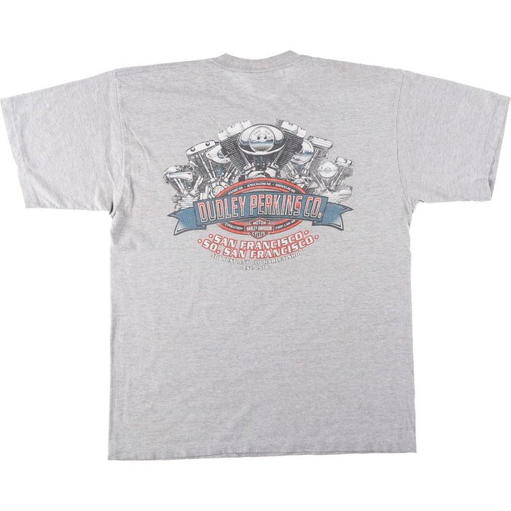 Harley-Davidson Motorcycle Bike T-shirt, Men's XL size unclear gray type Vintage Second Hand