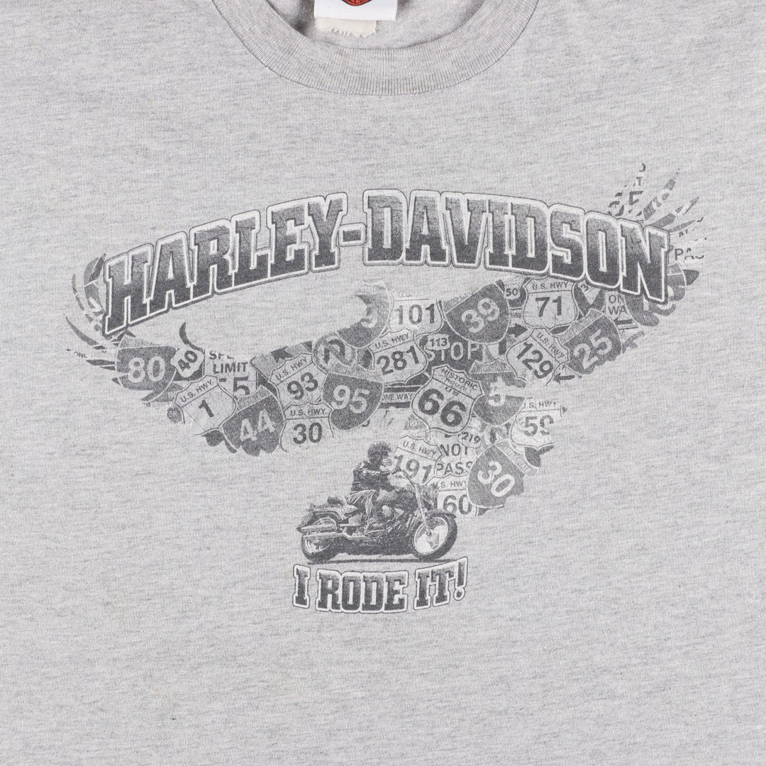 Harley-Davidson Motorcycle Bike T-shirt, Men's XL size unclear gray type Vintage Second Hand
