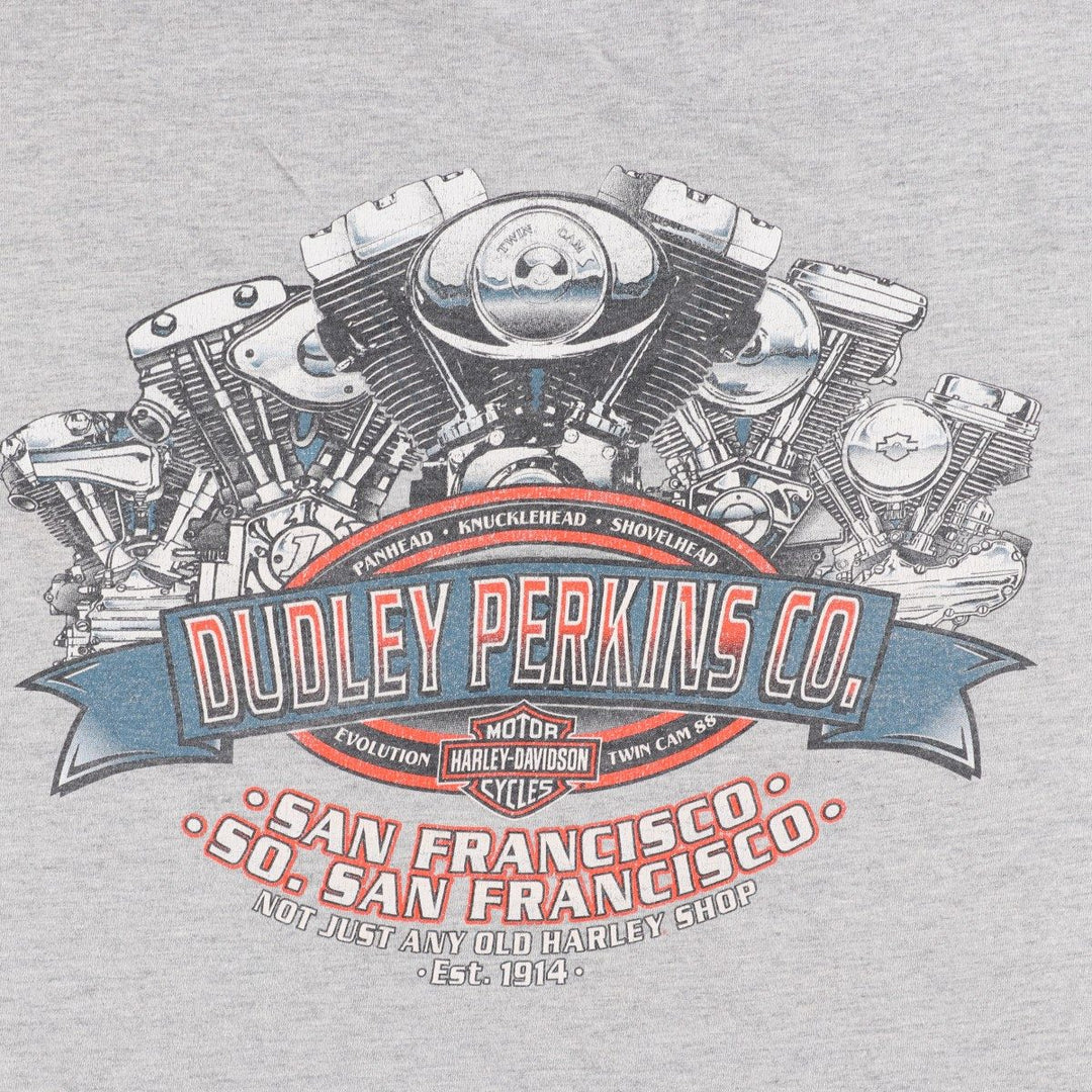Harley-Davidson Motorcycle Bike T-shirt, Men's XL size unclear gray type Vintage Second Hand