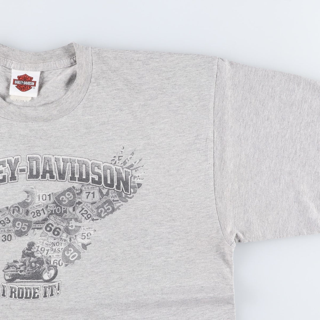Harley-Davidson Motorcycle Bike T-shirt, Men's XL size unclear gray type Vintage Second Hand