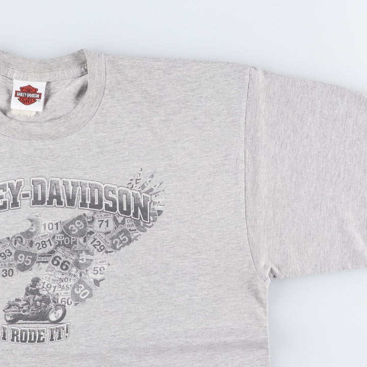 Harley-Davidson Motorcycle Bike T-shirt, Men's XL size unclear gray type Vintage Second Hand