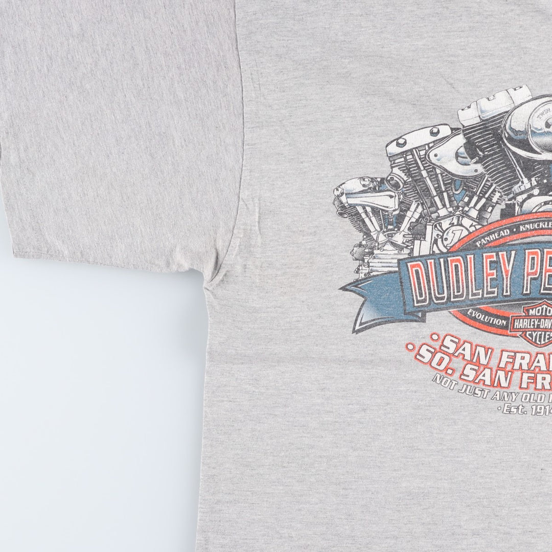 Harley-Davidson Motorcycle Bike T-shirt, Men's XL size unclear gray type Vintage Second Hand