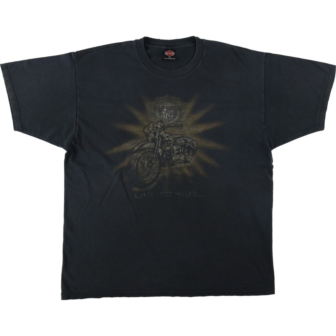 Harley-Davidson Motorcycle Bike T-shirt Made in USA Men's XXL cotton black type Vintage Second Hand