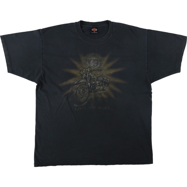 Harley-Davidson Motorcycle Bike T-shirt Made in USA Men's XXL cotton black type Vintage Second Hand