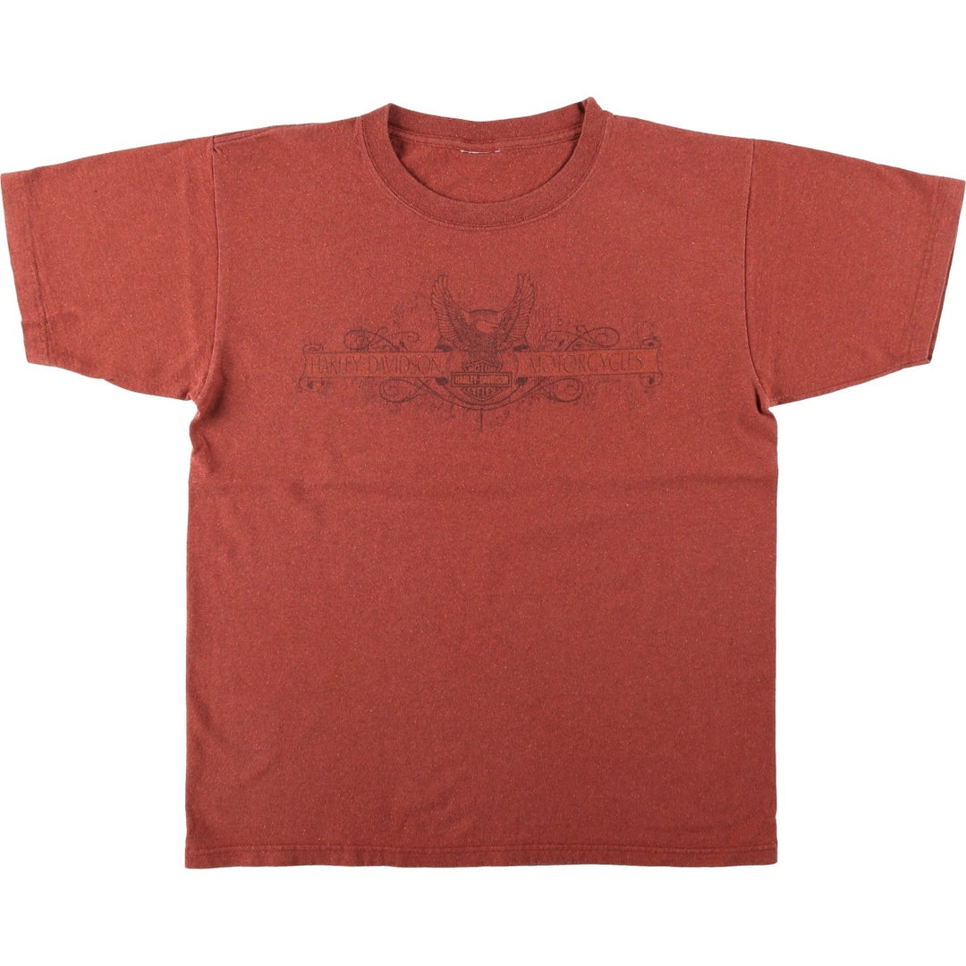 2000'S Harley-Davidson Eagle Pattern Motorcycle T-Shirt, Men's Size XL (approx.) unclear red type reddish brown Vintage Second Hand