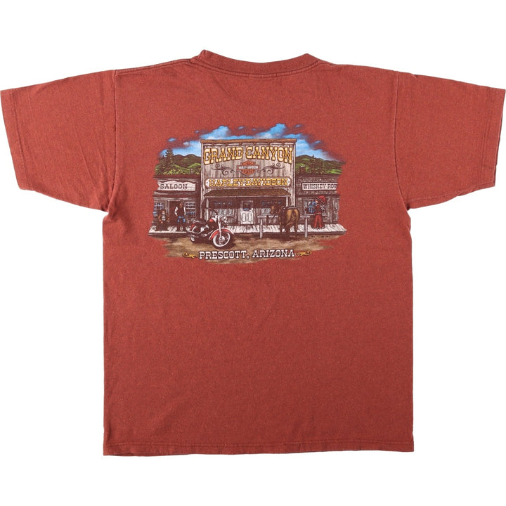 2000'S Harley-Davidson Eagle Pattern Motorcycle T-Shirt, Men's Size XL (approx.) unclear red type reddish brown Vintage Second Hand