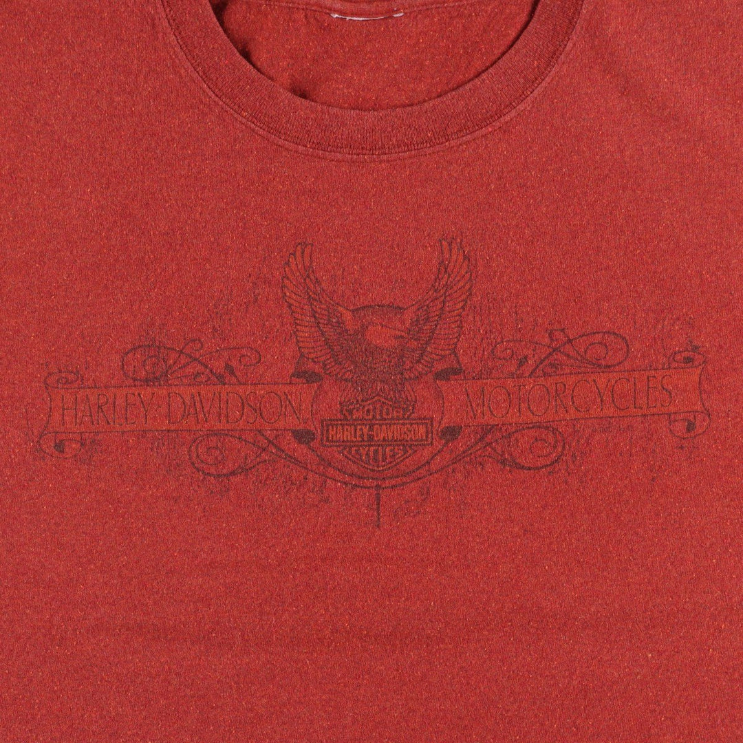 2000'S Harley-Davidson Eagle Pattern Motorcycle T-Shirt, Men's Size XL (approx.) unclear red type reddish brown Vintage Second Hand