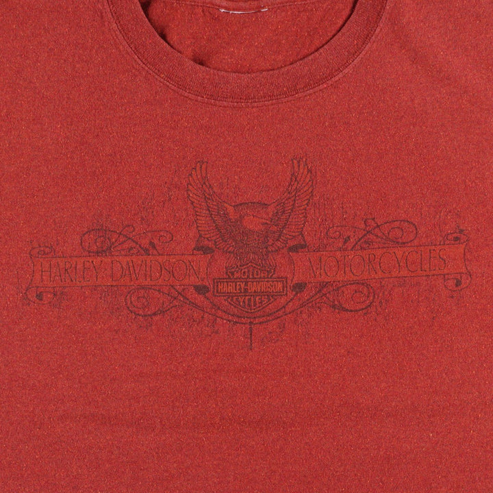 2000'S Harley-Davidson Eagle Pattern Motorcycle T-Shirt, Men's Size XL (approx.) unclear red type reddish brown Vintage Second Hand