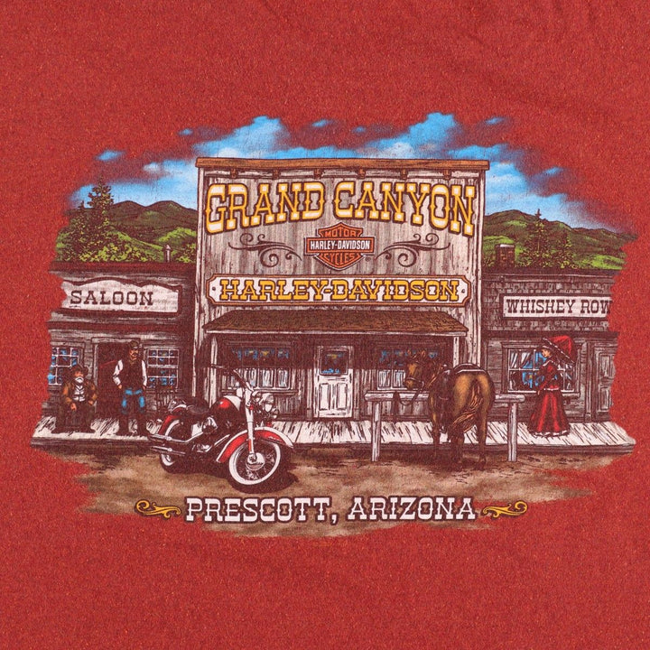 2000'S Harley-Davidson Eagle Pattern Motorcycle T-Shirt, Men's Size XL (approx.) unclear red type reddish brown Vintage Second Hand