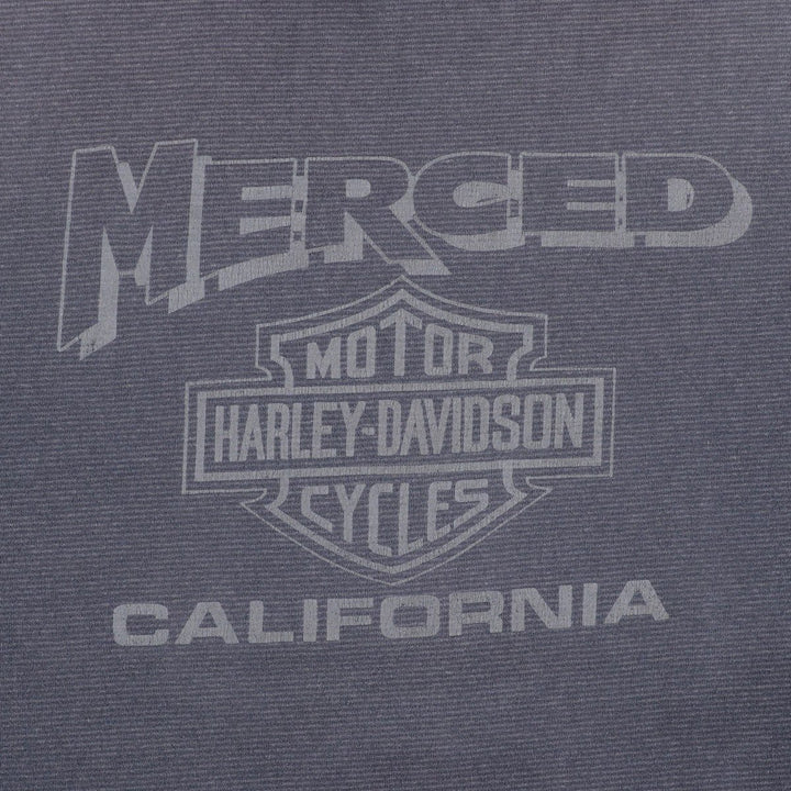 Harley-Davidson Eagle Pattern Border Pattern Motorcycle T-Shirt, Made in USA, Men's XL (approx.) cotton Charcoal Vintage Second Hand