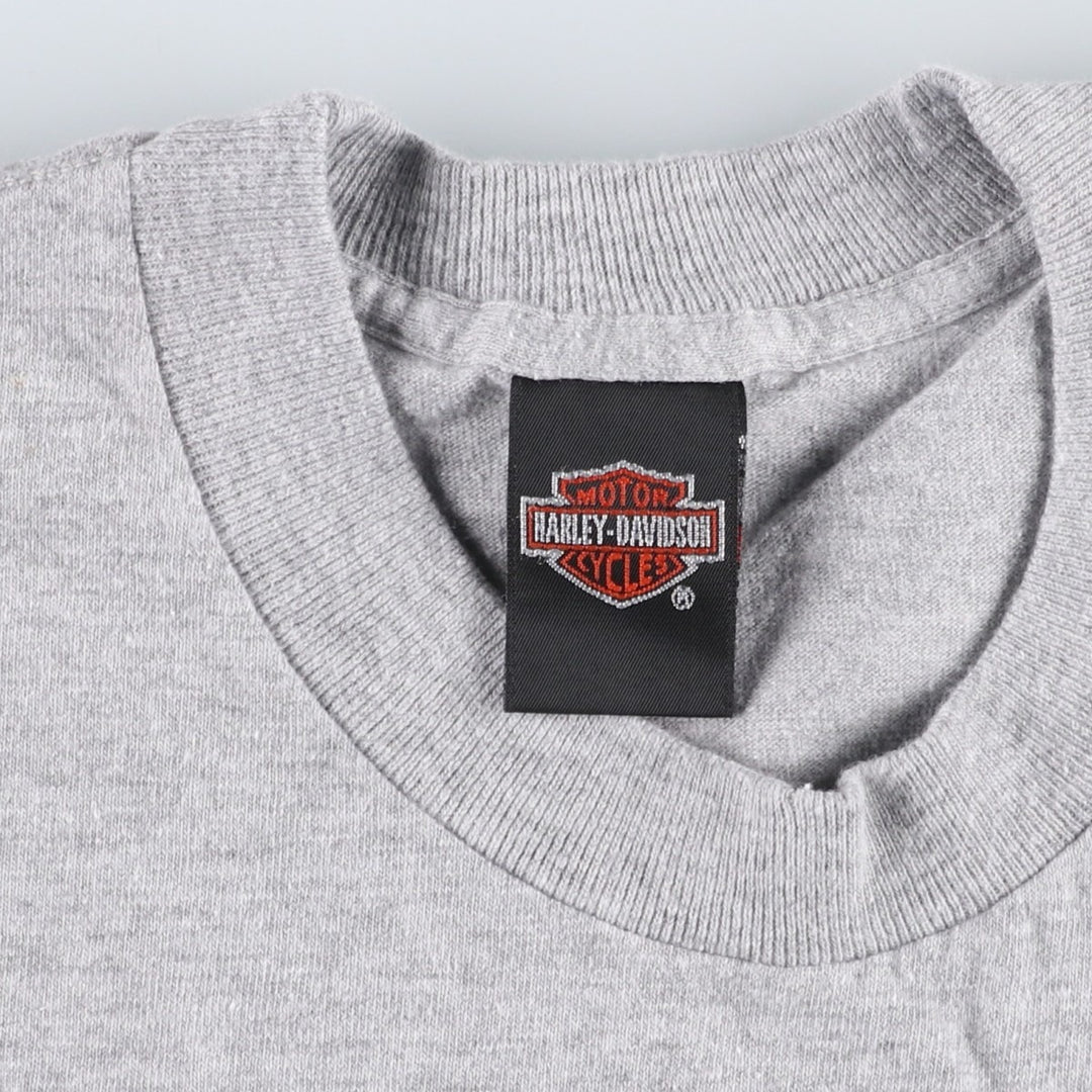 90'S Harley-Davidson Motorcycle Bike T-shirt Made in USA Men's XXL Vintage unclear gray type Vintage Second Hand