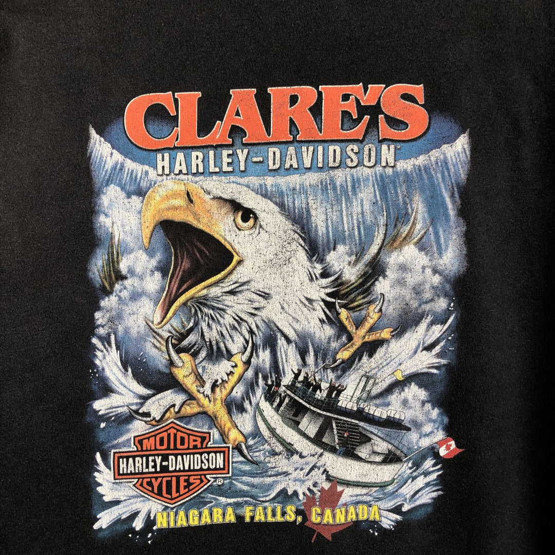 Harley-Davidson Eagle Pattern Motorcycle Bike T-shirt Men's XL unclear black type Vintage Second Hand