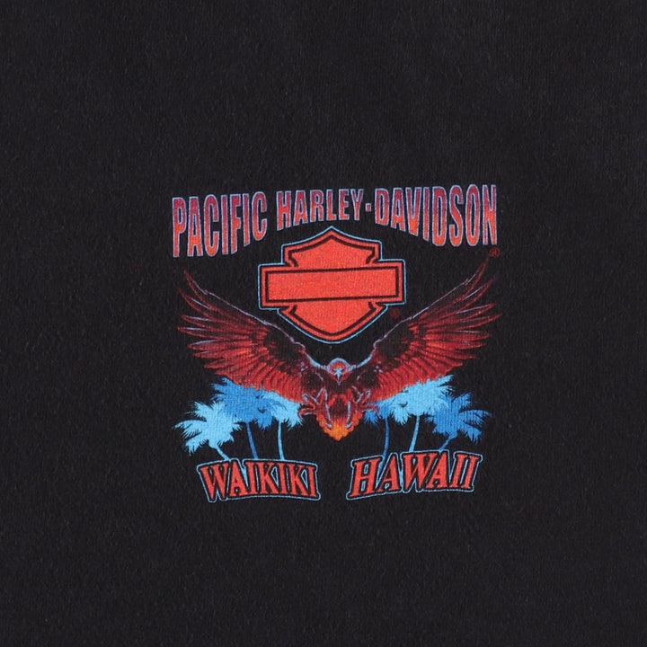 Harley-Davidson Eagle Pattern Motorcycle T-Shirt, Men's XL cotton black type Vintage Second Hand