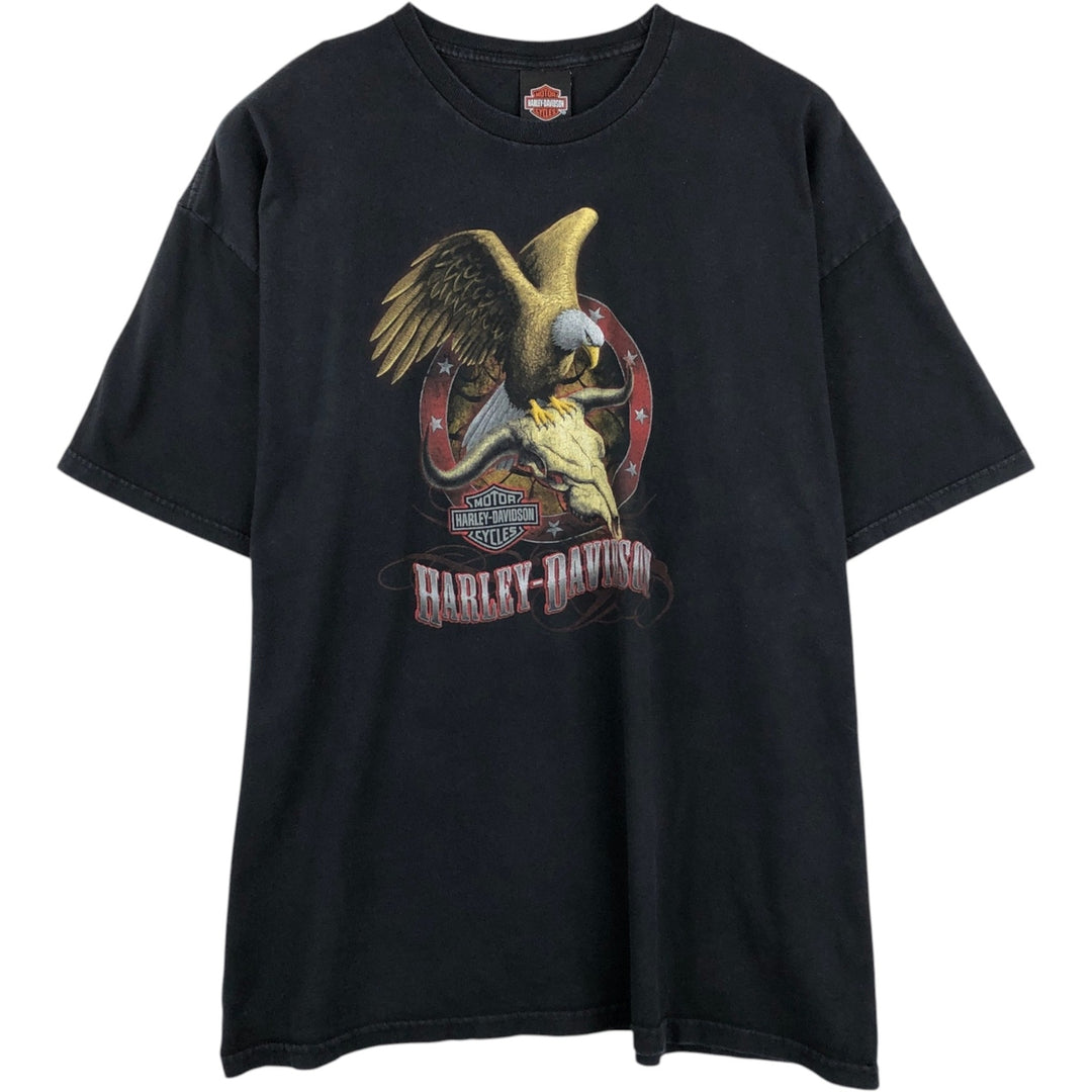 Harley-Davidson Eagle Pattern Motorcycle Bike T-shirt Men's XXL cotton black type Vintage Second Hand