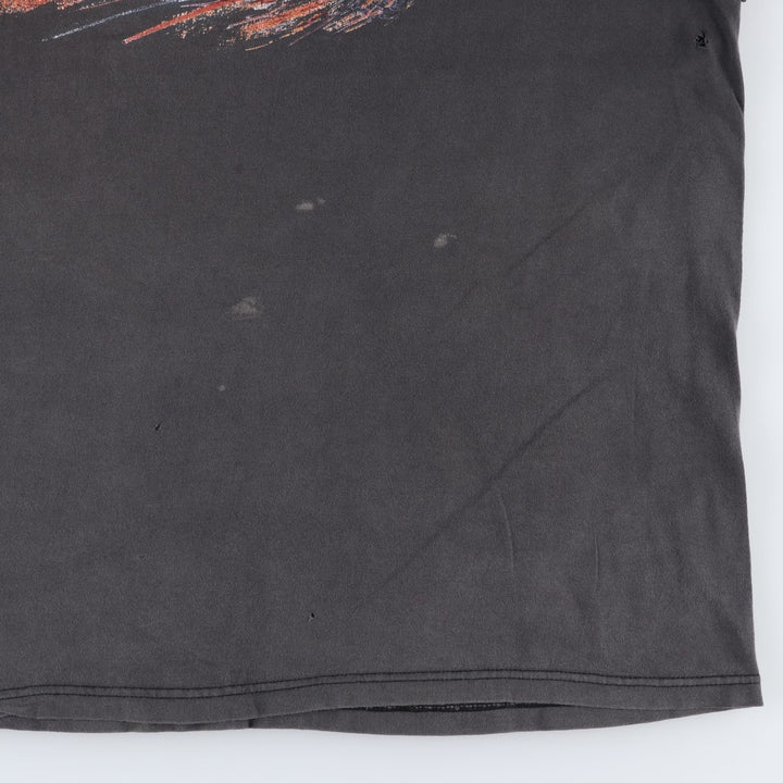 90'S Harley-Davidson Eagle Pattern Skull Pattern Motorcycle T-Shirt Made in USA Men's XXXL equivalent cotton Charcoal Vintage Second Hand