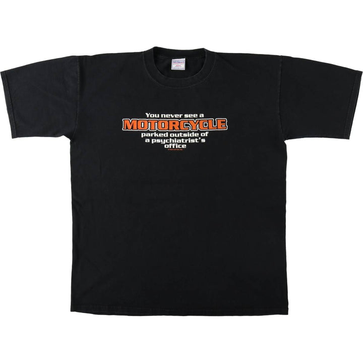 90'S All Sport Motorcycle Bike T-Shirt, Made in USA, Men's XL equivalent, Vintage cotton black type Vintage Second Hand