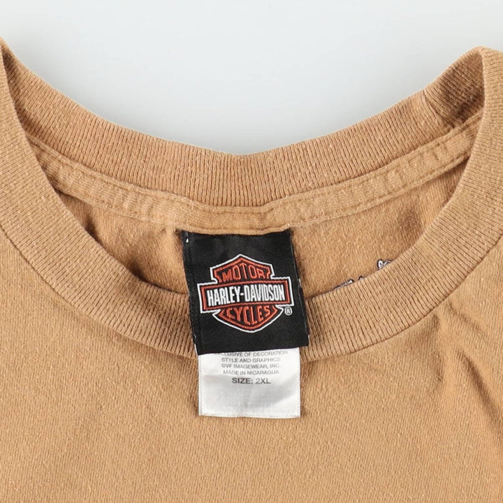 Harley-Davidson Motorcycle Bike T-shirt, Men's XXL cotton brown type Vintage Second Hand