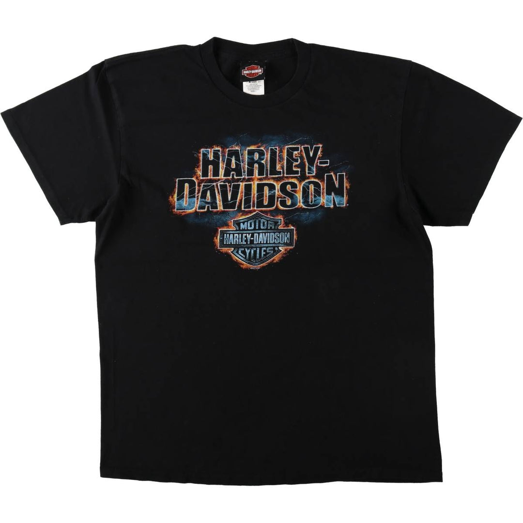 Harley-Davidson Skull Pattern Motorcycle Bike T-shirt Men's L size cotton black type Vintage Second Hand
