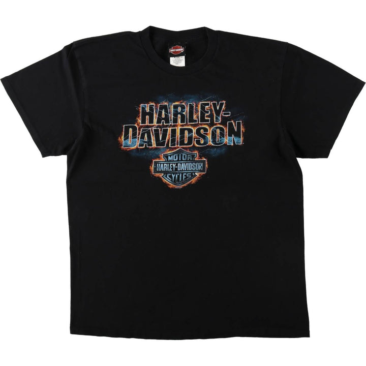 Harley-Davidson Skull Pattern Motorcycle Bike T-shirt Men's L size cotton black type Vintage Second Hand