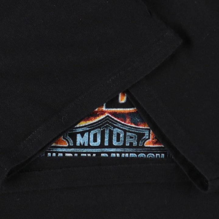 Harley-Davidson Skull Pattern Motorcycle Bike T-shirt Men's L size cotton black type Vintage Second Hand